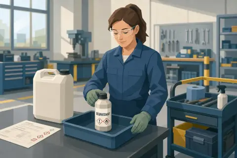 Étiqueter et transvaser un produit chimique en sécurité