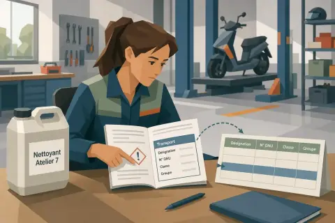 Identifier la classe de danger et le numéro ONU d'une marchandise