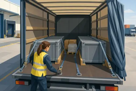 Répartir la charge et arrimer un chargement routier