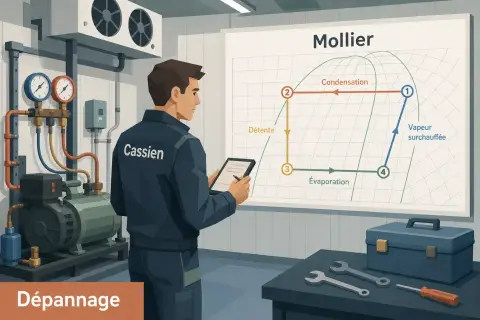 Savoir lire et utiliser un diagramme d'enthalpie (Mollier) pour le dépannage
