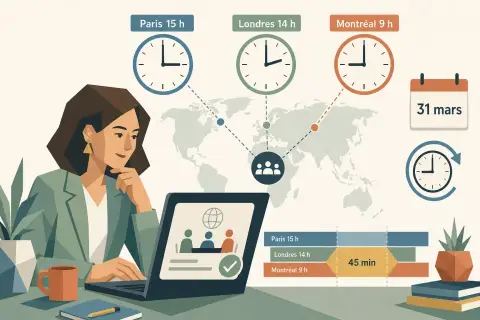 Gérer les rendez-vous internationaux et les fuseaux horaires