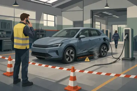 Le risque électrique sur les véhicules électriques et les bornes de recharge