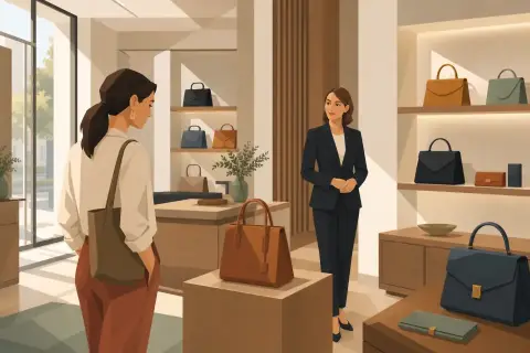 Accueillir un client en boutique de luxe